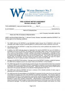 Fire Hydrant Meter Agreement - Screenshot