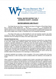 Water Service Use Policy - Screenshot